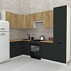 Готовая кухня ВерсоМебель Эко-1 1.4x2.6 левая (дуб крафт золотой/антрацит/ст.золотистый дуб)