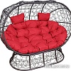 Садовый диван M-Group Лежебока 11190206 (на подставке с коричневым ротангом/красная подушка)