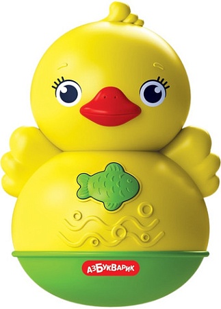 Развивающая игрушка Азбукварик Люленьки. Неваляшка уточка 2649 (желтый/зеленый)