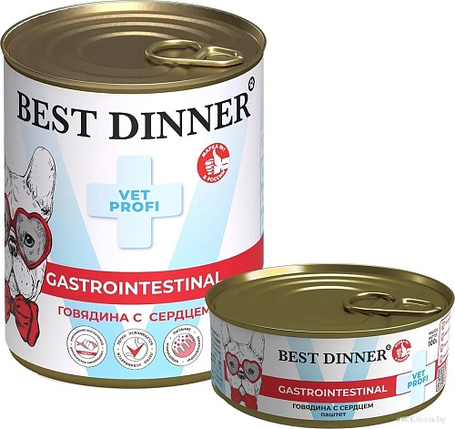 Пресервы Best Dinner Gastro Intestinal VET PROFI Говядина с сердцем (340 г)