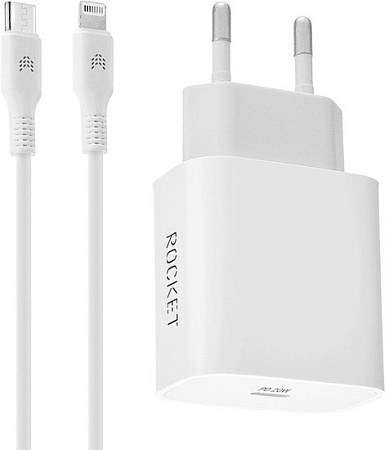 Сетевое зарядное Rocket Space Combo (белый)