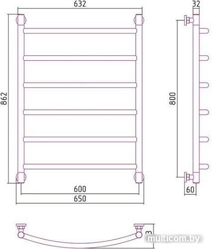Полотенцесушитель Сунержа Галант+ 800x600 00-0200-8060
