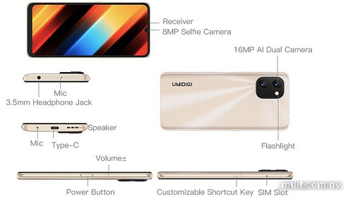 Смартфон Umidigi Power 7S 4GB/64GB (черный)