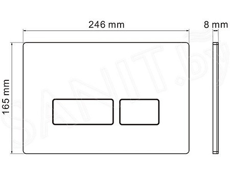 Унитаз подвесной Roxen Cube в комплекте с инсталляцией StounFix Slim 6 в 1 966634 (кнопка: бежевый)