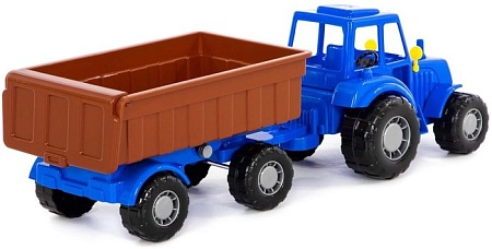 Игрушечный транспорт Полесье Трактор Мастер с прицепом №1 84774 (синий)