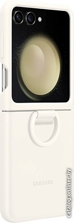 Чехол для телефона Samsung Silicone Case with Ring Z Flip5 (кремовый)