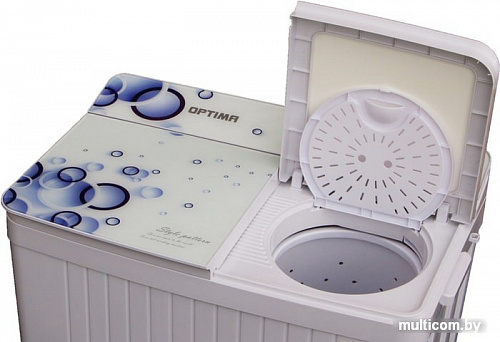 Активаторная стиральная машина Optima МСП-60СТ (белое стекло/пузыри)