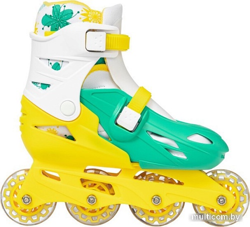 Роликовые коньки Ricos Kudo PW-128 M (р. 35-38, бирюзовый/желтый)