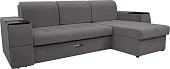 Диван Сириус Лидер-13 с оттоманкой НПБ 285x165 (Eva 07 велюр темно-серый)