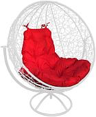 Кресло M-Group Круг вращающееся 11100106 (белый ротанг/красная подушка)