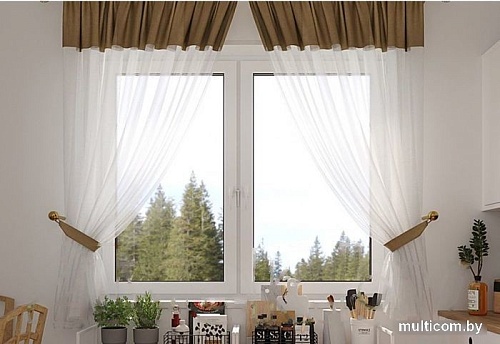 Комплект штор Legrand Софт-Вуаль 1.35x1.6 м 58091388 (2шт, латте)
