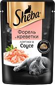 Пресервы Sheba Ломтики в соусе. Форель и креветки 75 г