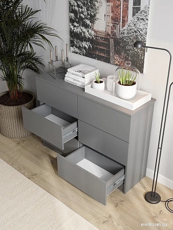 Комод Горизонт Нео 1050 6 ящиков (серый графит)