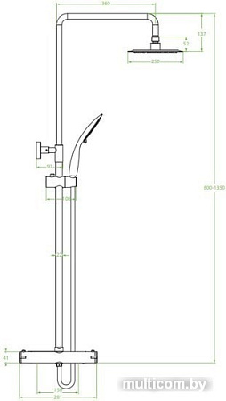 Душевая система Laveo Fino PL2 20OB