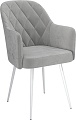 Стул с подлокотниками Олмеко Киото П00301702 (велюр тенерифе грей/белый)
