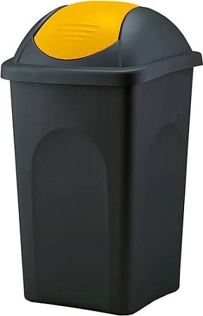 Мусорное ведро Stefanplast 70203 (черный/желтый)