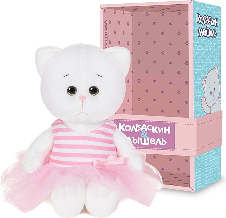 Классическая игрушка Колбаскин & Мышель Мышель в полосатом роз. платье с бантиком MT-MRT-КМ-0320249-20