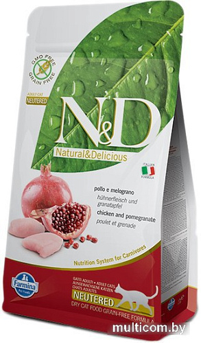 Сухой корм для кошек Farmina N&D Grain Free Cat Chicken & Pomegranate Neutered 0.3 кг