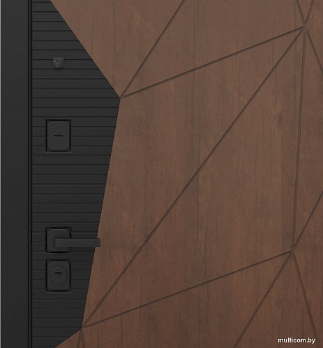 Металлическая дверь Guard Combi Mirror шпон корица/шагрень белая (86x205, правая)