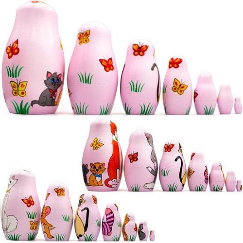 Развивающая игра Брестская Матрешка С кошками Диснея (набор 7 шт)