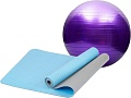 Набор для йоги Sundays Fitness Фитбол IR97402-65 + Коврик IRBL17107 (фиолетовый, голубой)