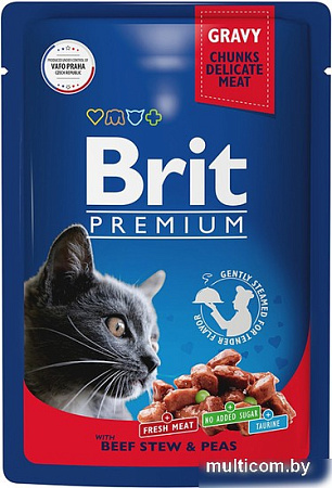 Пресервы Brit Premium говядина и горошек в соусе 85 г