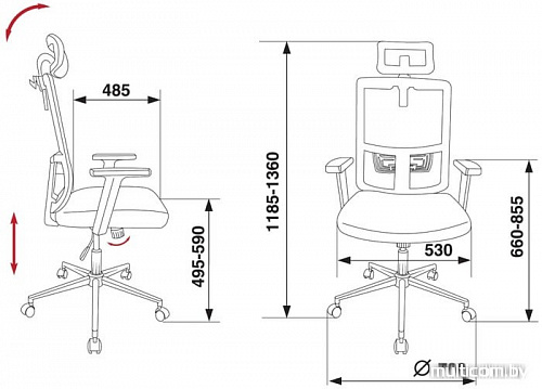 Кресло Бюрократ MC-612-H/DG/BERRY (серый/розовый)