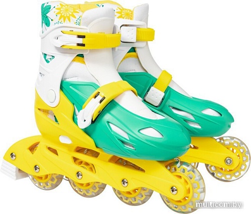 Роликовые коньки Ricos Kudo PW-128 M (р. 35-38, бирюзовый/желтый)