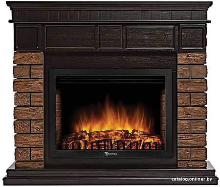 Портал Firelight Bricks Wood 25 (камень темный/шпон венге)