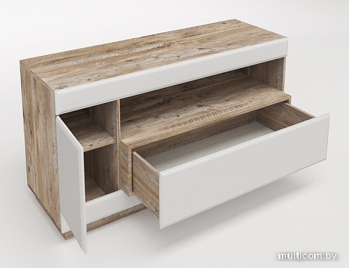 Тумба КМК Мебель Роксет 1Д1Я 0554.1 (дуб юккон-белый глянец)