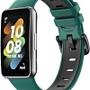 Ремешок Rumi силиконовый для Huawei Band 7 (зеленый/черный)