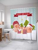 Шторка-занавеска для ванны JoyArty Праздник для семьи sc_78649