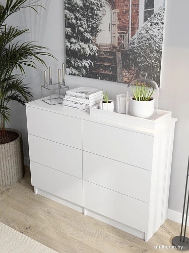 Комод Горизонт Нео 1050 6 ящиков (белый)