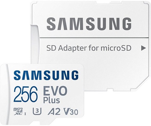 Карта памяти Samsung EVO Plus 2021 microSDXC 256GB (с адаптером)