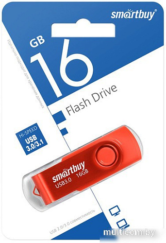 USB Flash SmartBuy Twist 3.0 16GB (красный)
