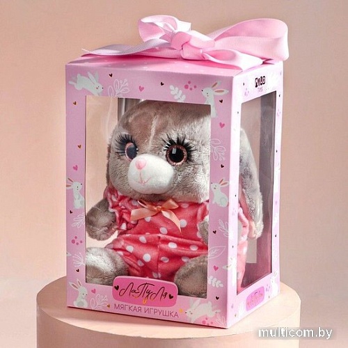 Классическая игрушка Milo Toys Зайка Ла-Пу-Ля в комбинезоне с короной 9211949