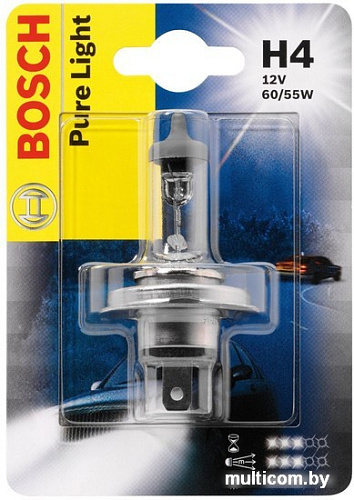 Галогенная лампа Bosch H4 Pure Light 1 шт