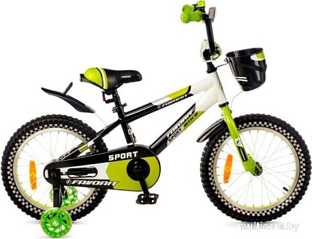 Детский велосипед Favorit Sport 16 SPT-16GN2 (черный/зеленый)