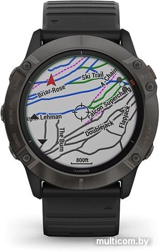 Умные часы Garmin Fenix 6X Pro Solar (титановый серый DLC/черный)