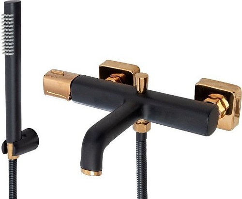 Смеситель Rea Salto REA-B6352 (черный/золотой)
