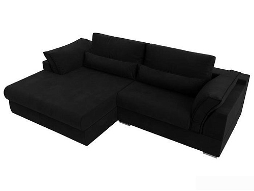 Угловой диван Mebelico Пекин 115415L (левый, микровельвет, черный)