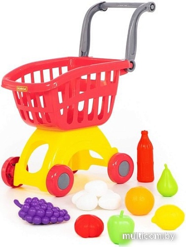 Тележка игрушечная Полесье Мини с набором продуктов №14 71385