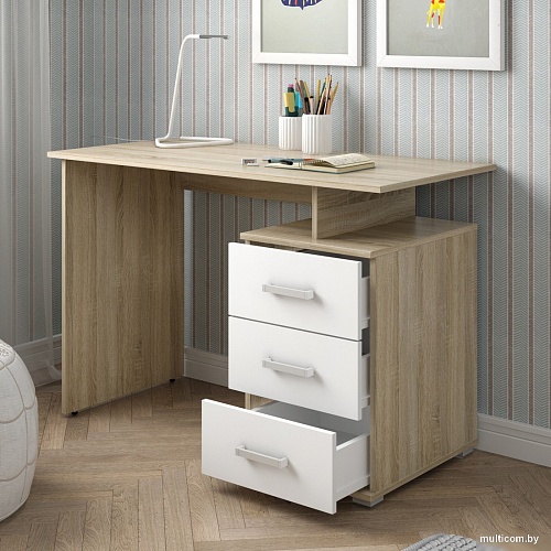 Стол Славянская столица Д-СП1 (дуб сонома/белый)