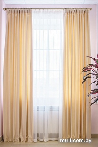 Комплект штор Decoretto Нубук светлый крем НСК-K2 3x2.7 м (кремовый, 2 шт)