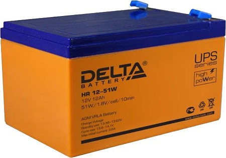Аккумулятор для ИБП Delta HR 12-51W (12В/12 А&middot;ч)