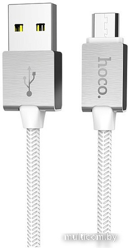 Кабель Hoco U49 microUSB (белый)