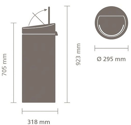 Brabantia Touch Bin New 30 л (белый)