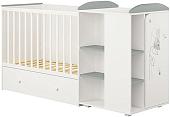 Кроватка-трансформер Polini Kids Ameli 800, Amis, с комодом (белый/серый)