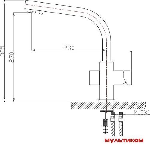 Смеситель ZorG ZR 311 YF-Nickel