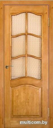 Межкомнатная дверь Юркас ПМЦ № 7 ДО 70x200 (светлый лак, стекло мателюкс бронза матовое)
